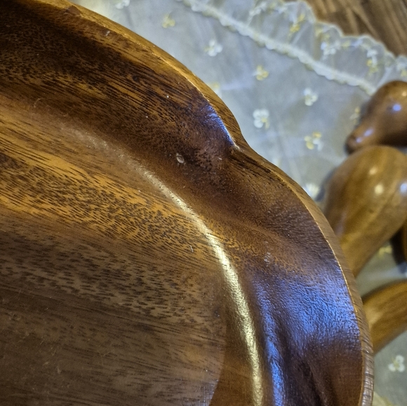 Wooden Fruit Bowl Decor MCM Vintage - Picture 4 of 16